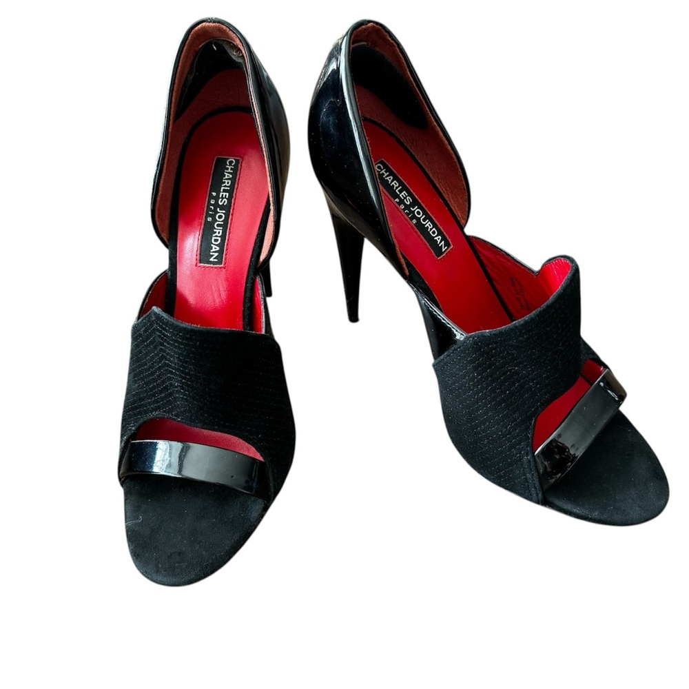 Charles Jourdan Paris India Pumps with Red Lining